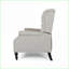 Fauteuils inclinables, fauteuil inclinable surdimensionné à oreilles avec garniture cloutée | Gris clair | Tissu