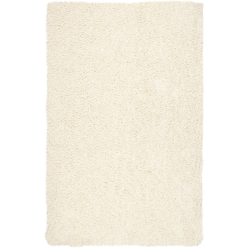 Delane Handmade Tufted Ivory Area Rug, Rectangle 5' x 8'