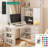 L Shaped Desk with Charger,Computer Desk with Drawers,Bookshelf, with LED Light-698817698