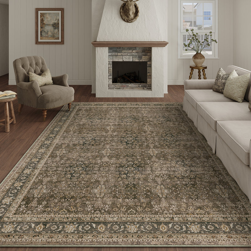 Kellems Vintage Machine Washable Area Rugs For Living Room With Non-Slip Backing, Rectangle 3' x 5'