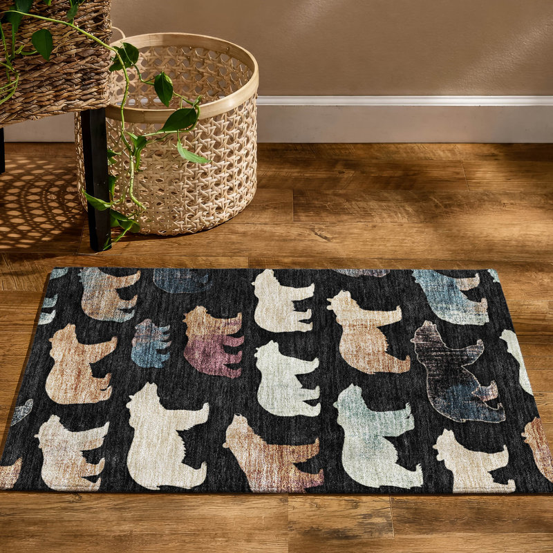 Tapis de qualité supérieure lavable à la machine Mayfield AMF2338, Black, 1'8" x 2'6"