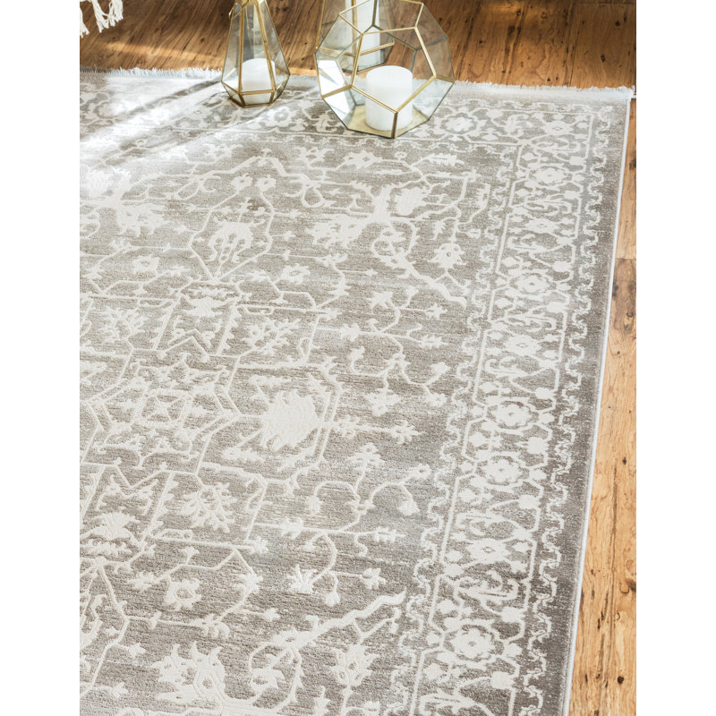 Folkeste Oriental Area Rug, Rectangle 8' x 10', Gray