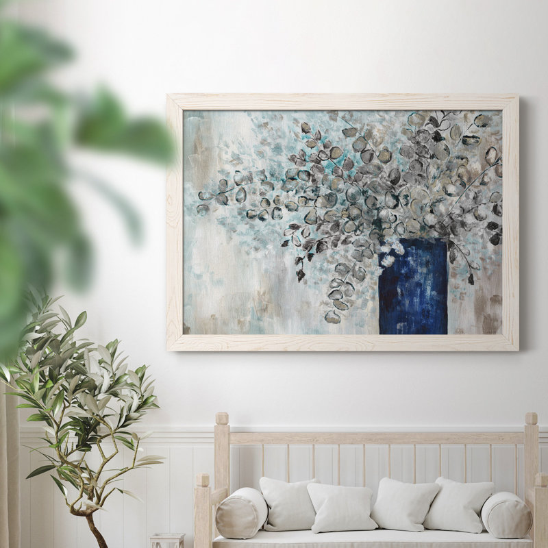 «Eucalyptus réformé», reproduction d'art sur toile encadrée, H 31 po x l 44 po x P 0,75 po, Blanc