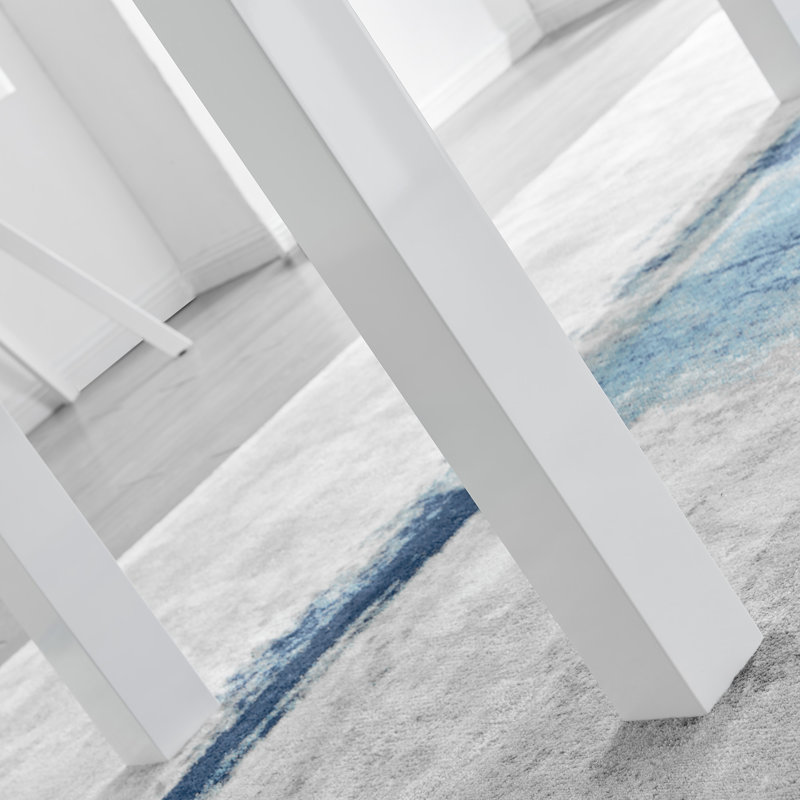 Scottsmoor High Gloss Rectangular Dining Table, White, H75 x L120 x W70cm
