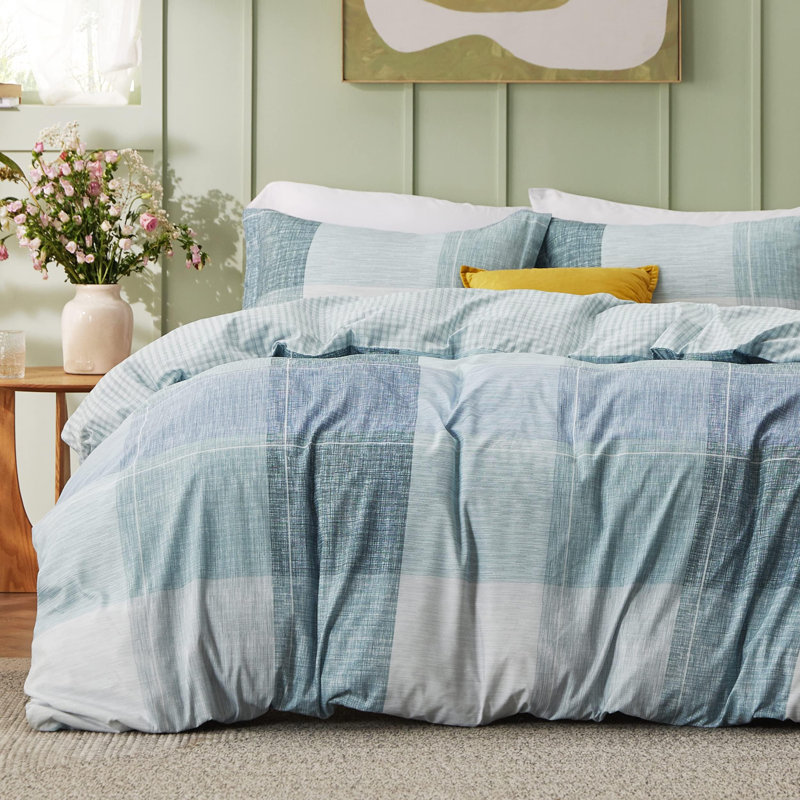 Ensemble de housse de couette réversible avec fermeture à glissière GentleSoft ™, Floral bleu marine 4