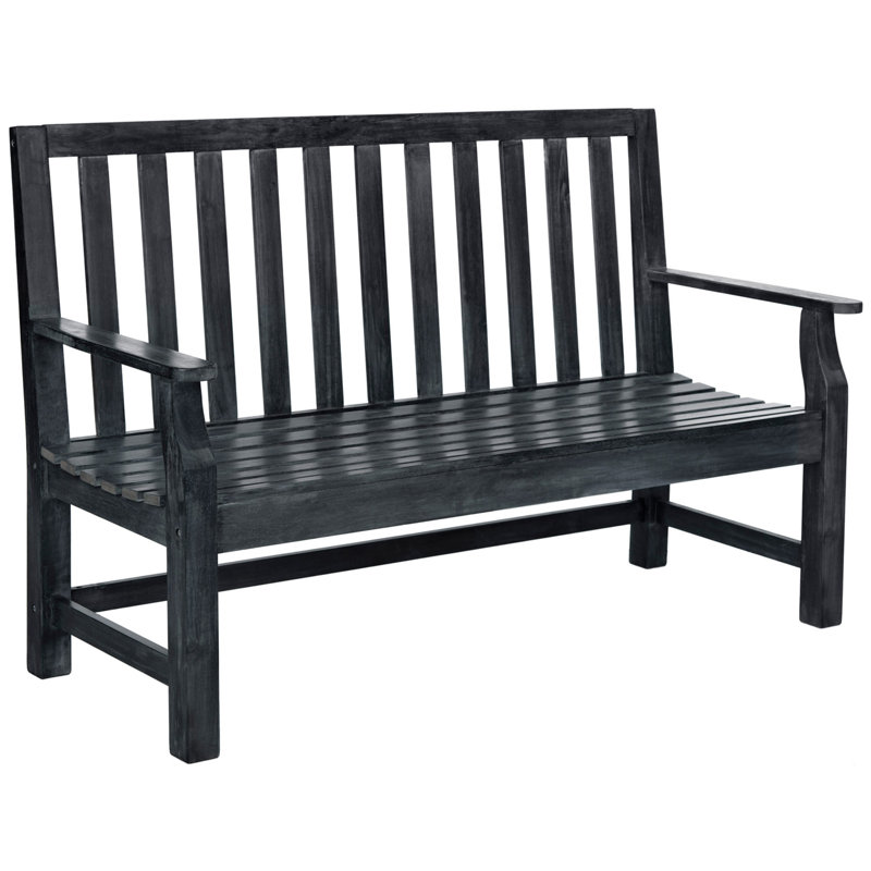 Banc de jardin en bois indaka d’acacia, Gris Ardoise Foncé