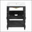Meuble-lavabo de luxe moderne 24 po avec lavabo en céramique, armoire de salle de bain avec tablette ouverte et rangement fermé-129488817