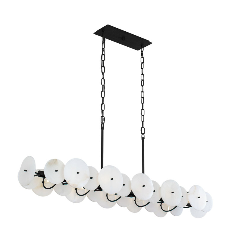 Luminaire suspendu linéaire 10 lumières Cosmos, Noir mat