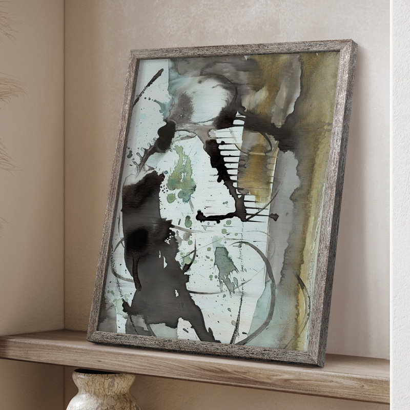 «Lyrical Abstract I», reproduction encadrée - bois massif, H 21 po x l 17 po