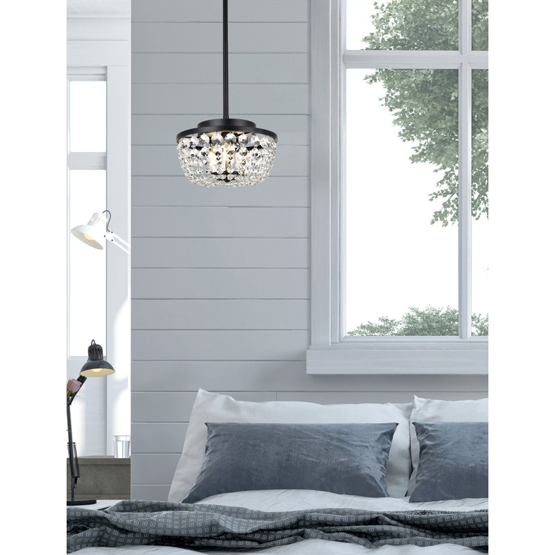 3 - Light Unique/Statement Pendant, 52" H x 10" W x 10" D, Black