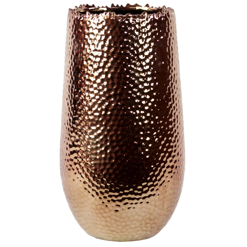 Vase de table de lèvre inégale Oakern, Cuivre, H 15,16 po x l 8,19 po x P 8,19 po