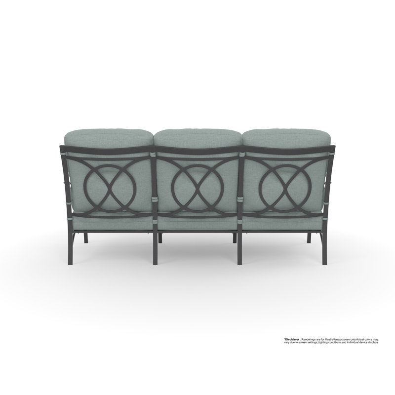 Pasadera Outdoor 3 - Seat Patio Sofa, Play Jungle, Carbon Black