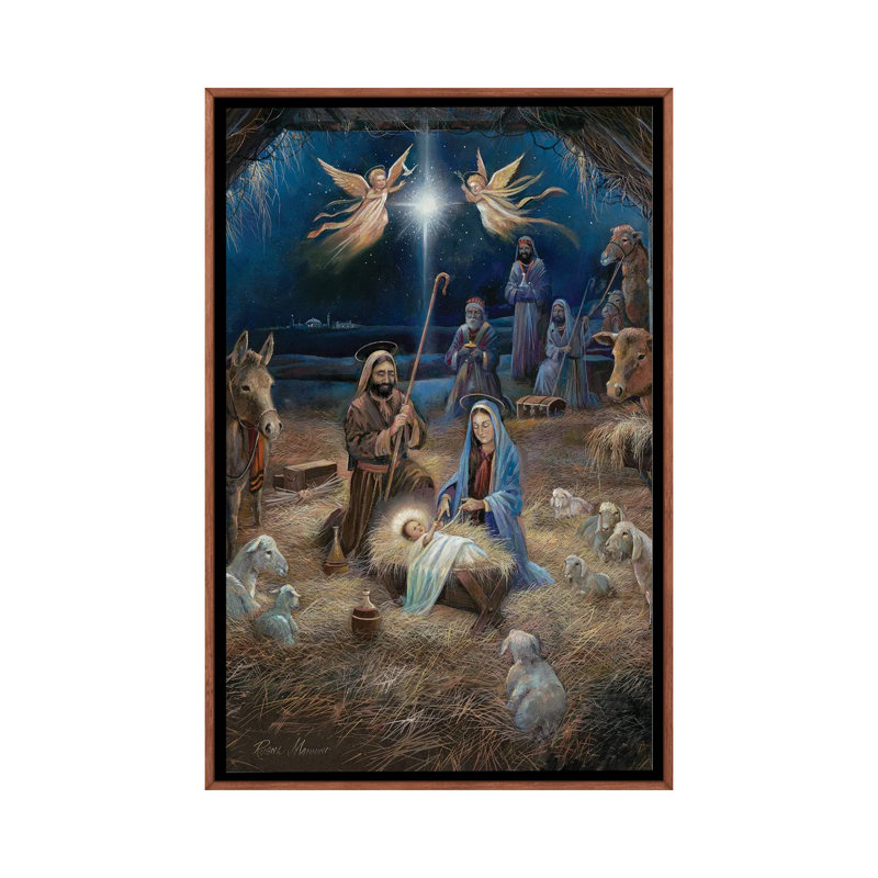 «Silent Night», reproduction d'art sur toile encadrée, Brun, H 40 po x l 26 po, Impression encadrée sans passe-partout