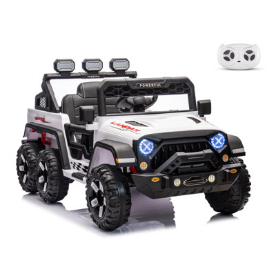 24V 4WD Ride On Car avec 6 roues EVA, voiture électrique à piles pour les enfants de 3 à 8 ans
