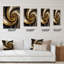 Tourbillon spirale abstrait or liquide et noir - Très grandes horloges murales spirales abstraites-99636277