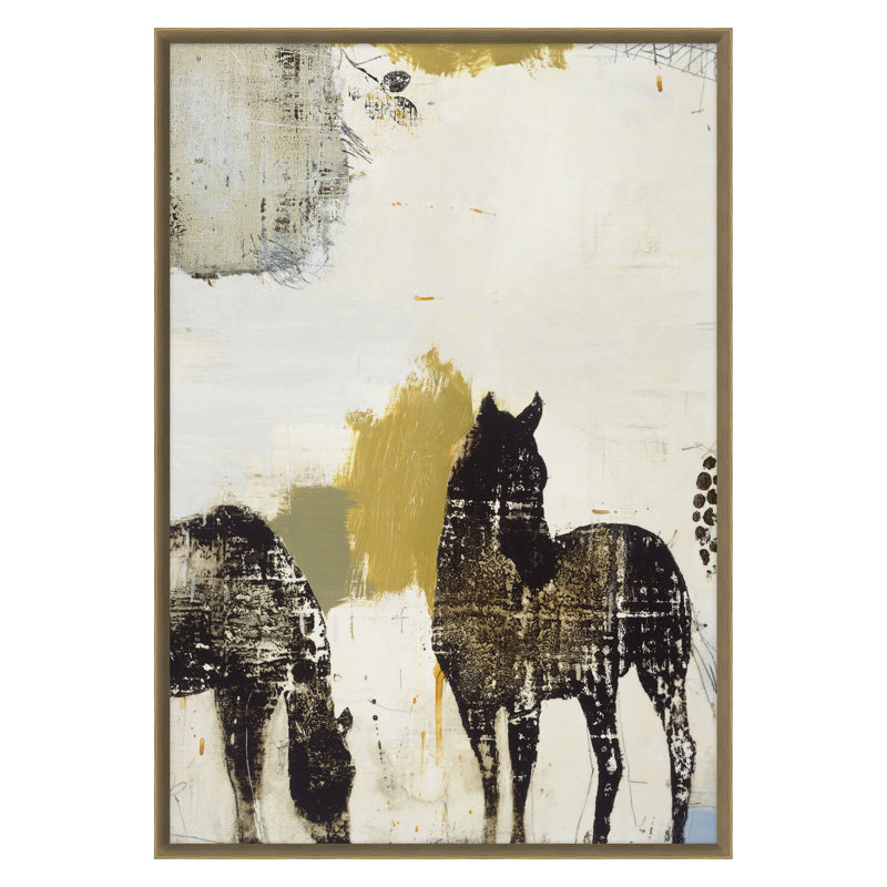 Gray Horses II Print by Patrick Atkinson, 46" H x 32" W x 2.38" D, Oak Framed