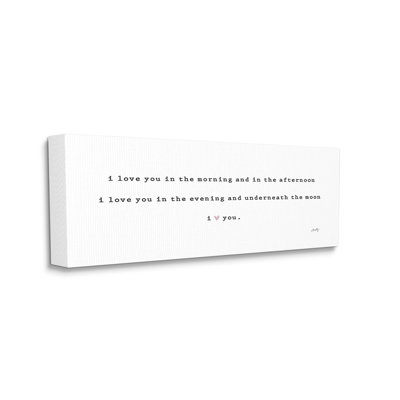 Love You In The Morning Afternoon Evening Romantic Phrase by Misty Michelle - Graphic Art