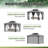 12 Ft. W x 10 Ft. D Metal Frame Patio Gazebo with Polyethylene Double Roof-117493885-117164747