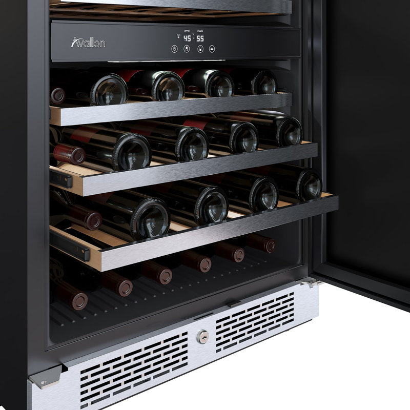 45 Bottle Dual Zone Freestanding Wine Refrigerator, Left Handed