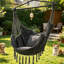 Garden Hanging Black Canvas Hammock Swing Chair