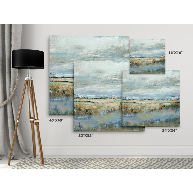 " Coastal Marsh ", 24" H x 24" W, Wrapped Canvas, No Frame