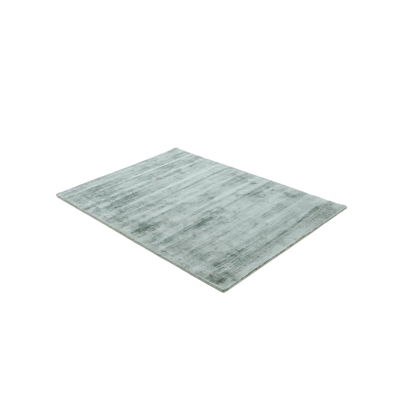 Ava Handmade Viscose Silky Solid Soft Dark Mint Rug, Rectangle 60 x 110cm
