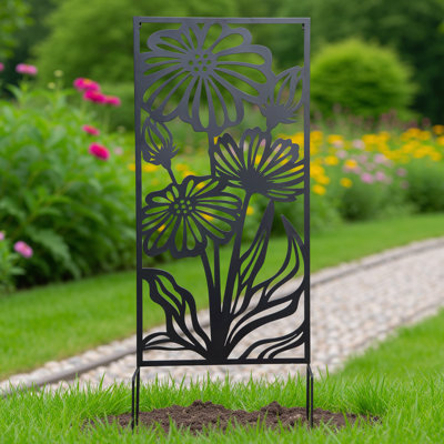 Metal Daisies Garden Screen 55.11" H