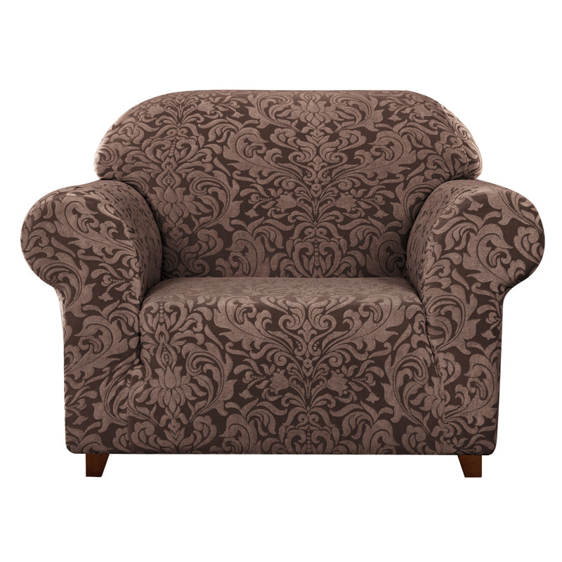 Box Cushion Armchair Slipcover, Brown