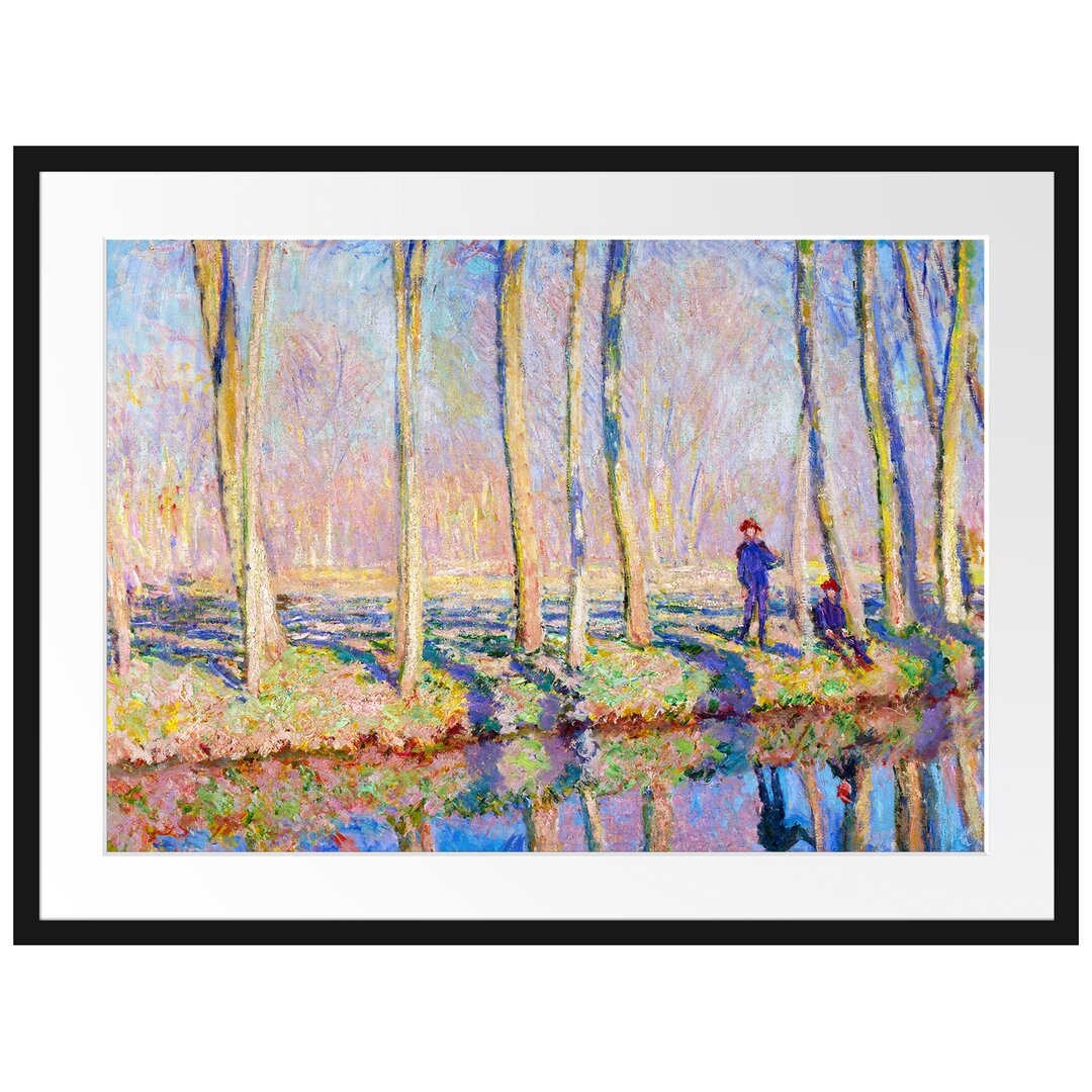 Gerahmter Kunstdruck Pierre Hoschede and Michel Monet on the Shore von Claude Monet