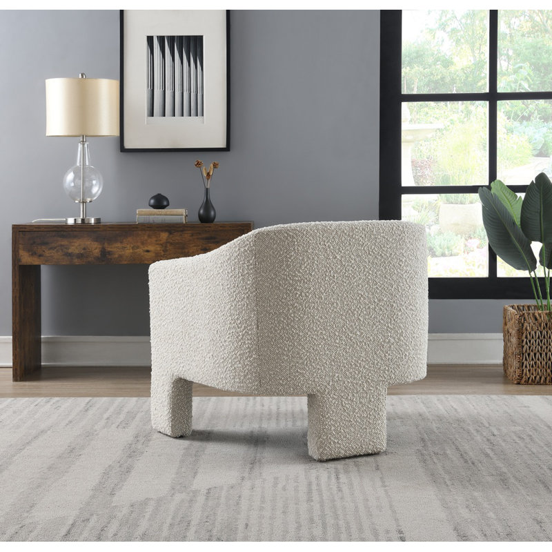 Cream Boucle Accent Chair