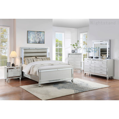 Modern Nightstand, Nightstand Wooden Bedside Table with Drawers
