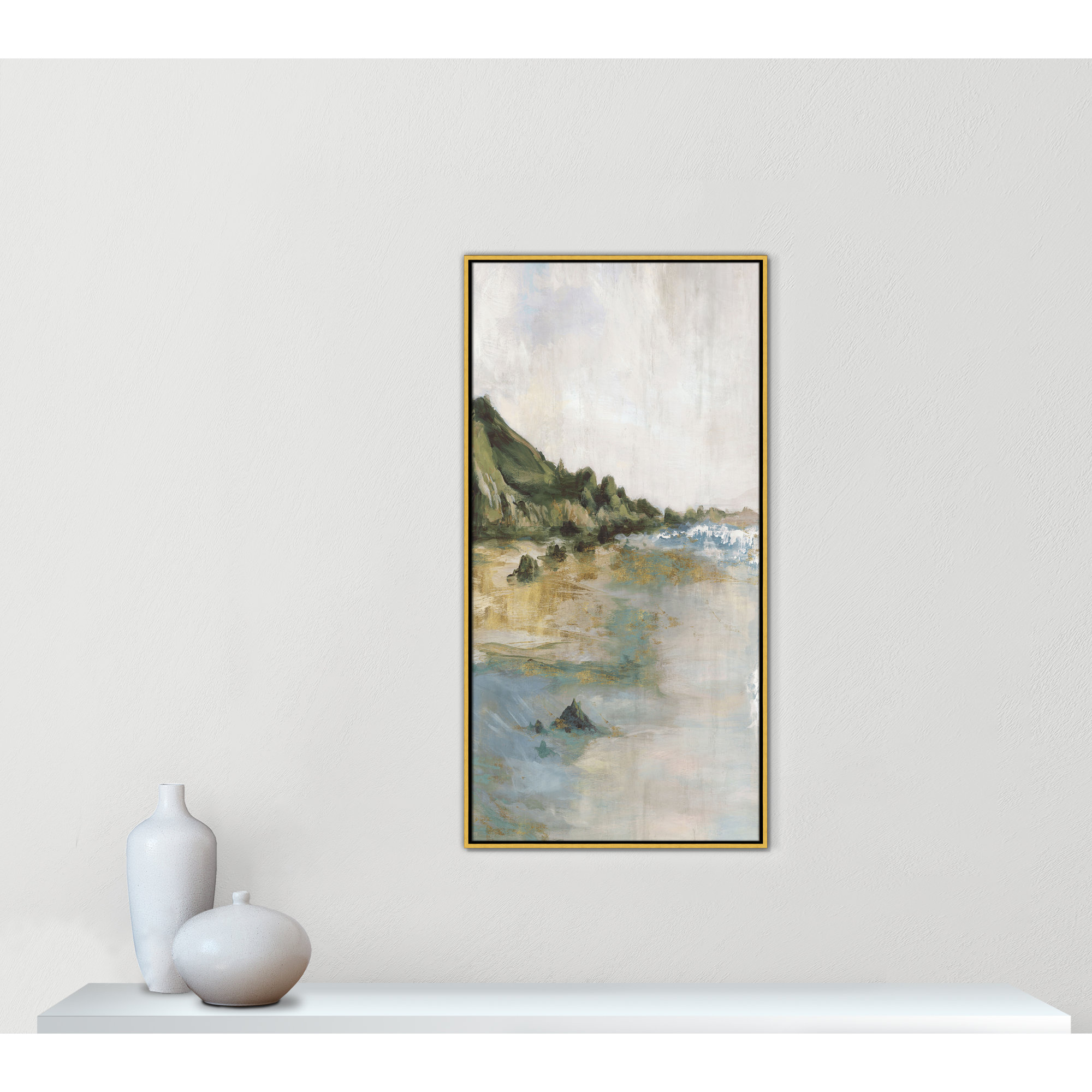 Tide’s Edge Print by , 49.5" H x 25.5" W, Gold