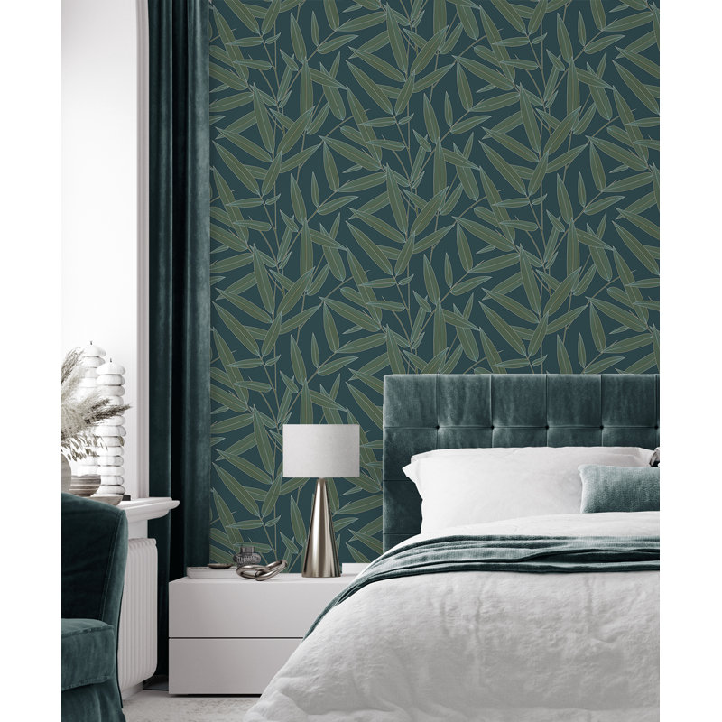 Jayzeon Non-Pasted Wallpaper Roll, Deep Teal