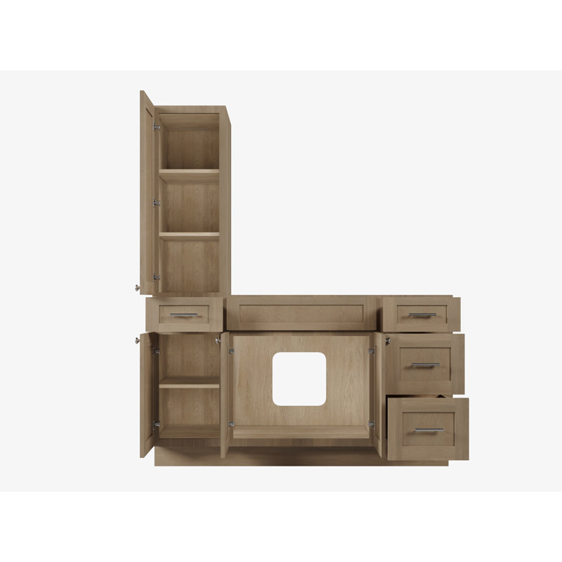 Meuble-lavabo simple 60 po Disar, Chêne naturel