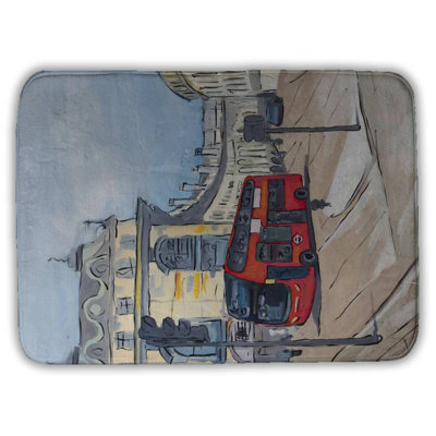 Piccadilly circus of london Bath Mat with Non-Slip Backing - Quick Dry Memory Foam Bathroom Rug - Absorbent - Modern Plush Spa-Style - Machine Washable