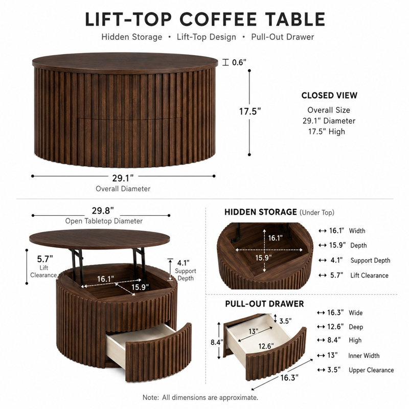 Single Coffee Table, Walnut