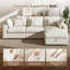 Canapé modulaire à nuage 3 places avec repose-pieds de rangement Pure Cloud 110 po