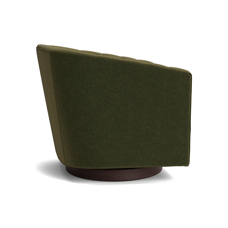 Cooper Upholstered Swivel Barrel Chair, Performance Velvet - Balsam, Java