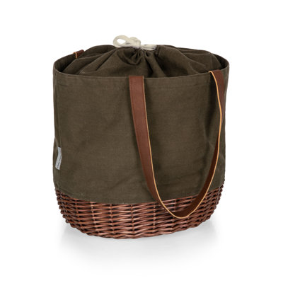 Coronado Canvas and Willow Basket Tote Bag