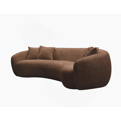 Charmant canapé de loisirs demi-lune avec tissu bouclé doux et design moderne