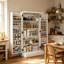 Freestanding Multi-Storage Kitchen Cupboard with Adjustable Shelves White