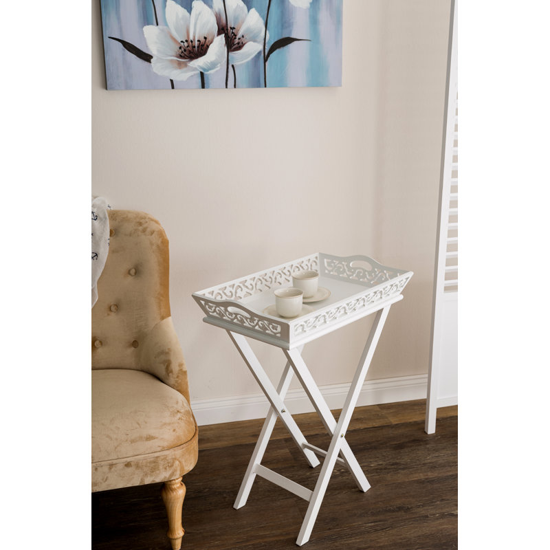 Como Tray Top Cross Legs End Table