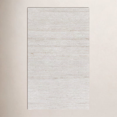 Lola Cream Ivory Flatweave Geometric Jute Rug