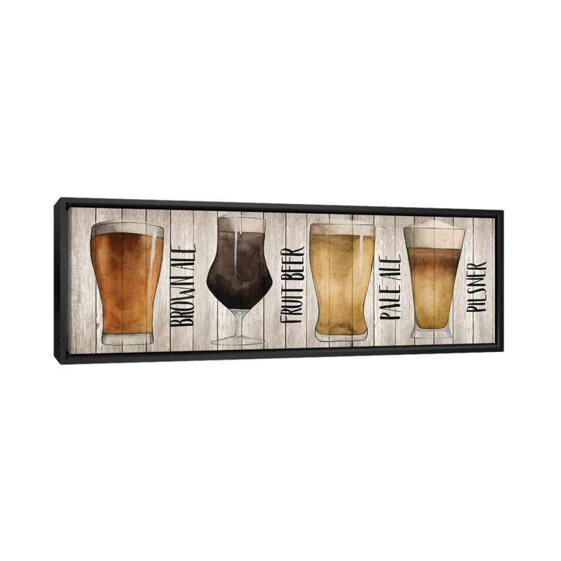 « bière chart i », impression sur toile, H 16 po x l 48 po x P 1,5 po, Cadre noir