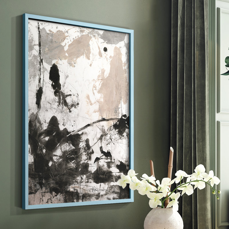 Disarray II Framed Print - Solid Wood, 10" H x 8" W, Blue