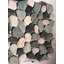 Mosaïque de galets nivelés blanc, vert et noir Tumble 12 po x 12 po