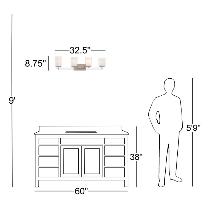 4 - Light Dimmable Vanity Light