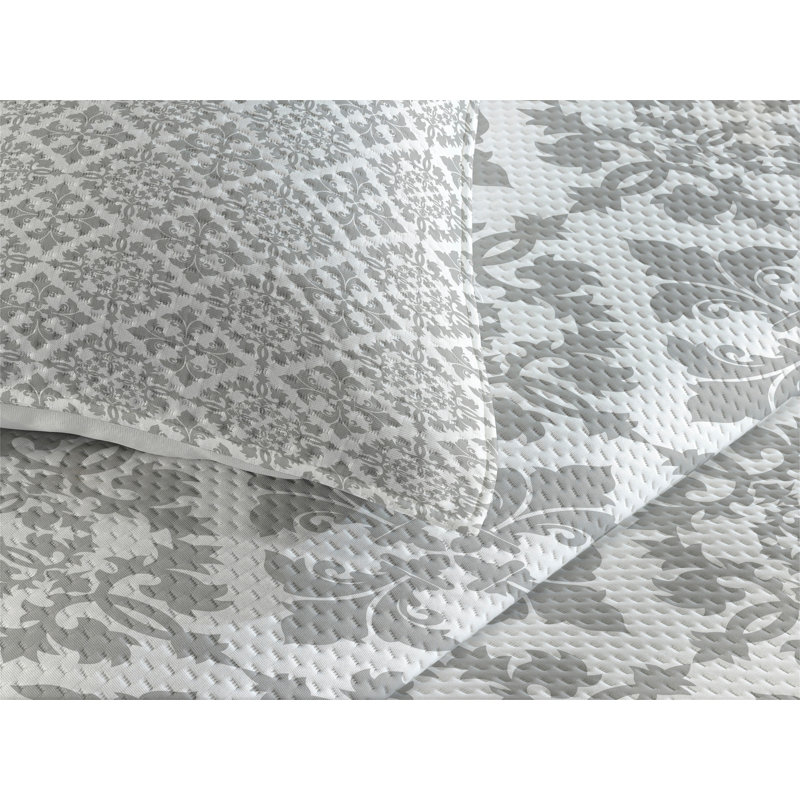 Traditional Polyester Floral Coverlet, King Bedspread + 2 Shams