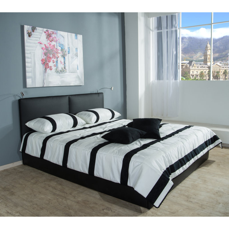 Hampig Upholstered Bed, Black, Super King (6')