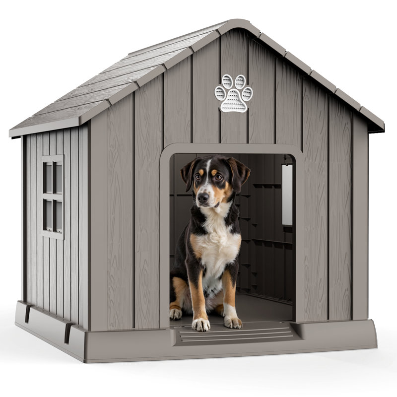 Niche pour chien en plastique, H 38,82 po x l 40,87 po x L 37,8 po, Marron clair